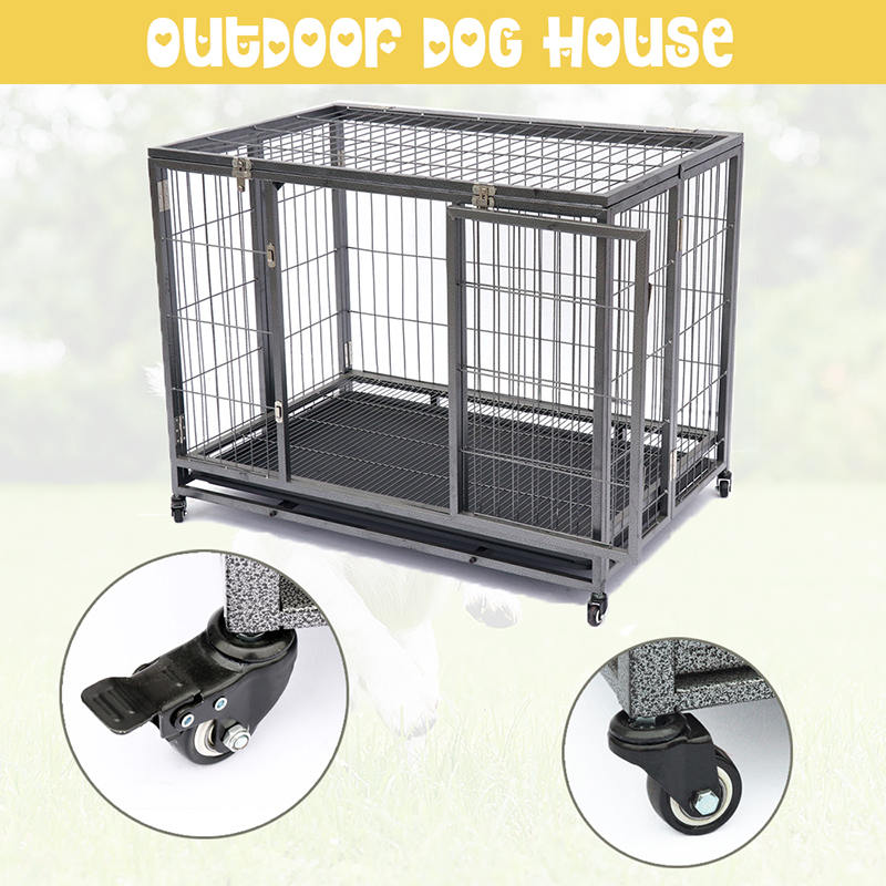 افتح قفص الكلب المعدني القابل للطي العلوي افتح قفص الكلب المعدني القابل للطي العلوي