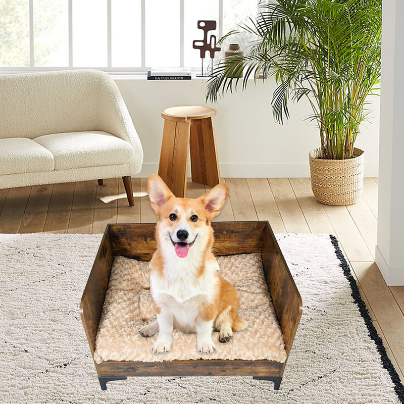 سرير الكلب الخشب الداخلي الحديث مع إطار سرير الكلب الخشب الداخلي الحديث مع إطار