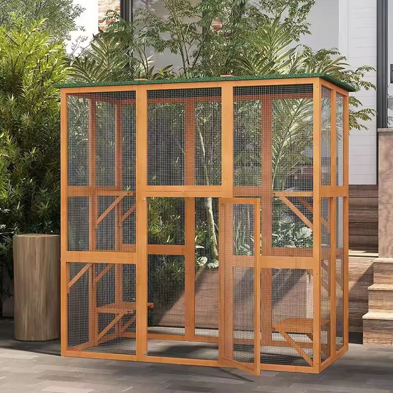 فيلا القطط الخشبية في الهواء الطلق مقاوم للماء قفص القفص فيلا القطط الخشبية في الهواء الطلق مقاوم للماء قفص القفص