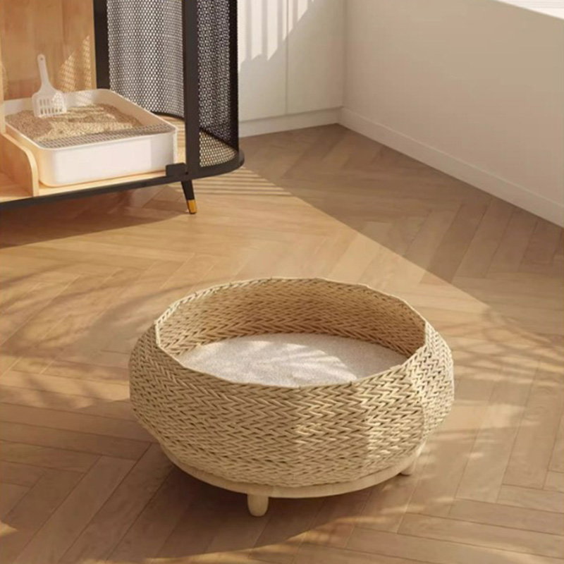 مصنوعة يدويًا كرافت ورقة عش المنسوجة سرير الكلب مصنوعة يدويًا كرافت ورقة عش المنسوجة سرير الكلب