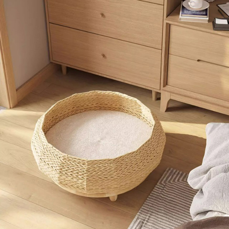 مصنوعة يدويًا كرافت ورقة عش المنسوجة سرير الكلب مصنوعة يدويًا كرافت ورقة عش المنسوجة سرير الكلب