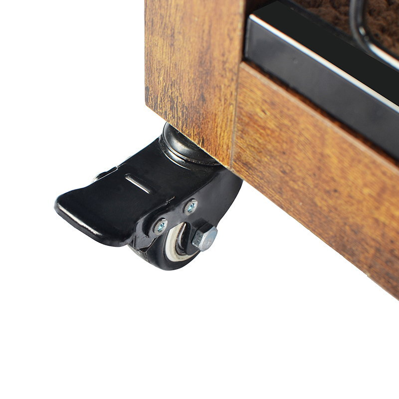 قفص الكلب على طراز الأثاث الخشبي الداخلي مع وسادة وعجلات قفص الكلب على طراز الأثاث الخشبي الداخلي مع وسادة وعجلات