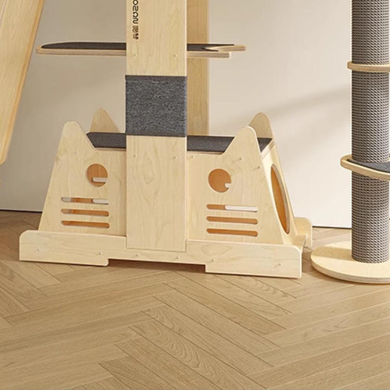 فيلا الخشبية الصلبة متعددة المستويات إطار شجرة القطة تسلق الأشجار فيلا الخشبية الصلبة متعددة المستويات إطار شجرة القطة تسلق الأشجار