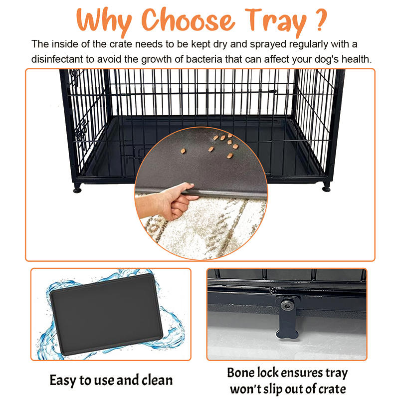 قفص كلب خشبي كبير مع صينية قابلة للإزالة قفص كلب خشبي كبير مع صينية قابلة للإزالة