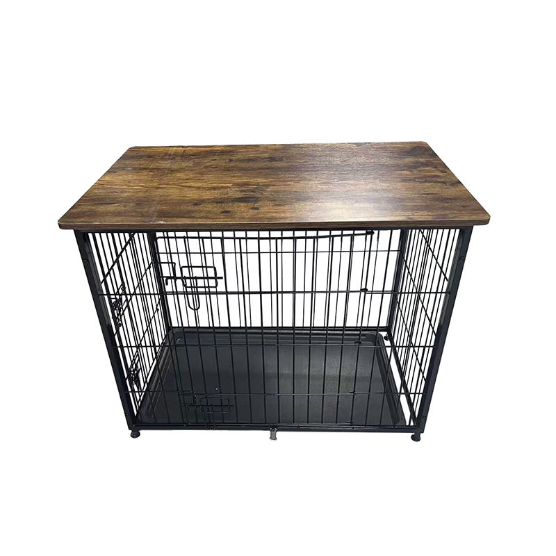 قفص كلب خشبي كبير مع صينية قابلة للإزالة قفص كلب خشبي كبير مع صينية قابلة للإزالة
