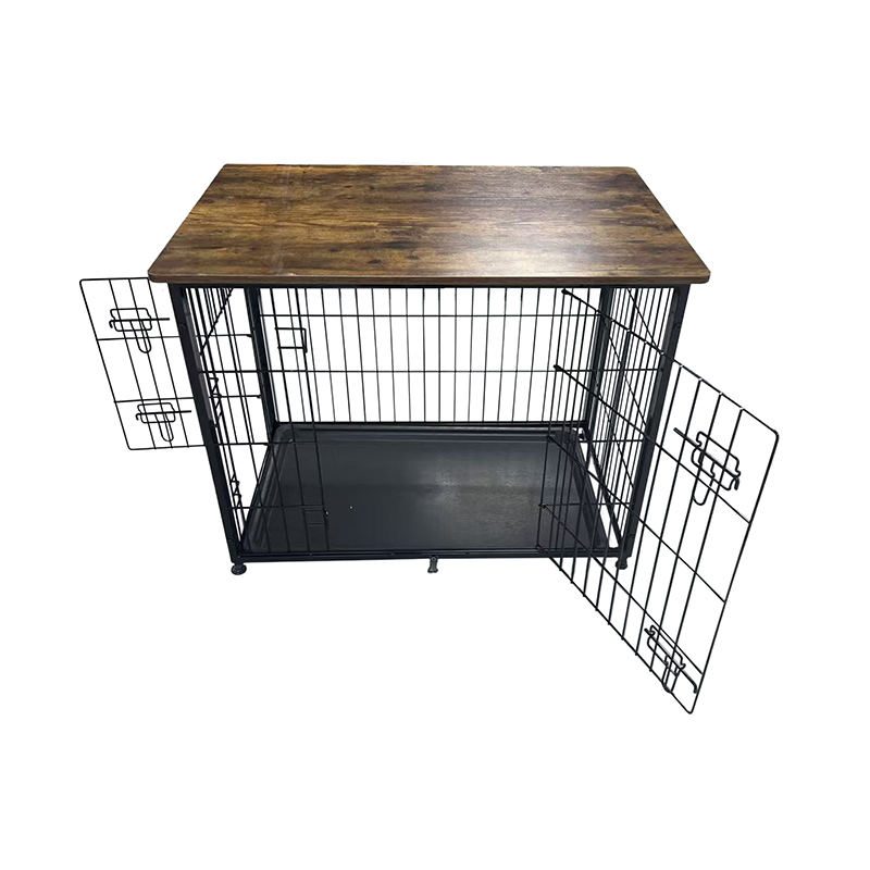 قفص كلب خشبي كبير مع صينية قابلة للإزالة قفص كلب خشبي كبير مع صينية قابلة للإزالة