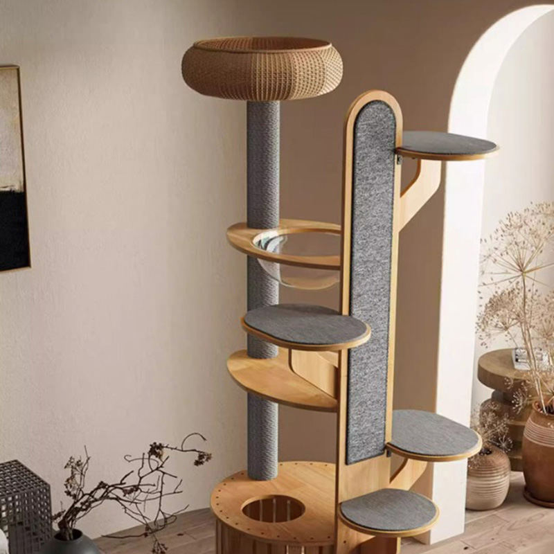 صبار شكل خشب تسلق الخشب شجرة القطة الصلبة مع كبسولة الفضاء صبار شكل خشب تسلق الخشب شجرة القطة الصلبة مع كبسولة الفضاء