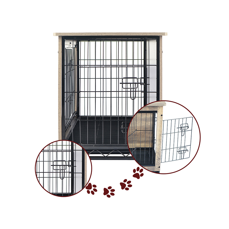 العاج الداخلي الأثاث الخشبي على غرار الكلب المعدني قفص الكلب العاج الداخلي الأثاث الخشبي على غرار الكلب المعدني قفص الكلب