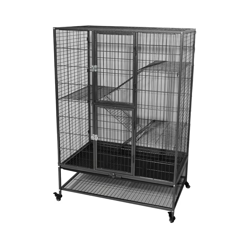 قفص قطة داخلي معدن كبير 2/3/4/4 مستويات مع عجلات قفص قطة داخلي معدن كبير 2/3/4/4 مستويات مع عجلات