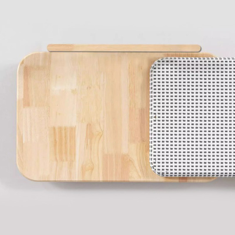 خشب الصلب دافئ سرير القطط مع لوحة الخدش خشب الصلب دافئ سرير القطط مع لوحة الخدش