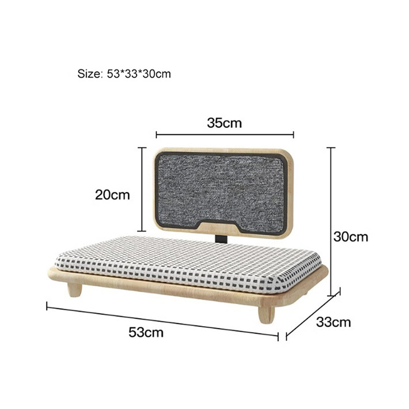 خشب الصلب دافئ سرير القطط مع لوحة الخدش خشب الصلب دافئ سرير القطط مع لوحة الخدش