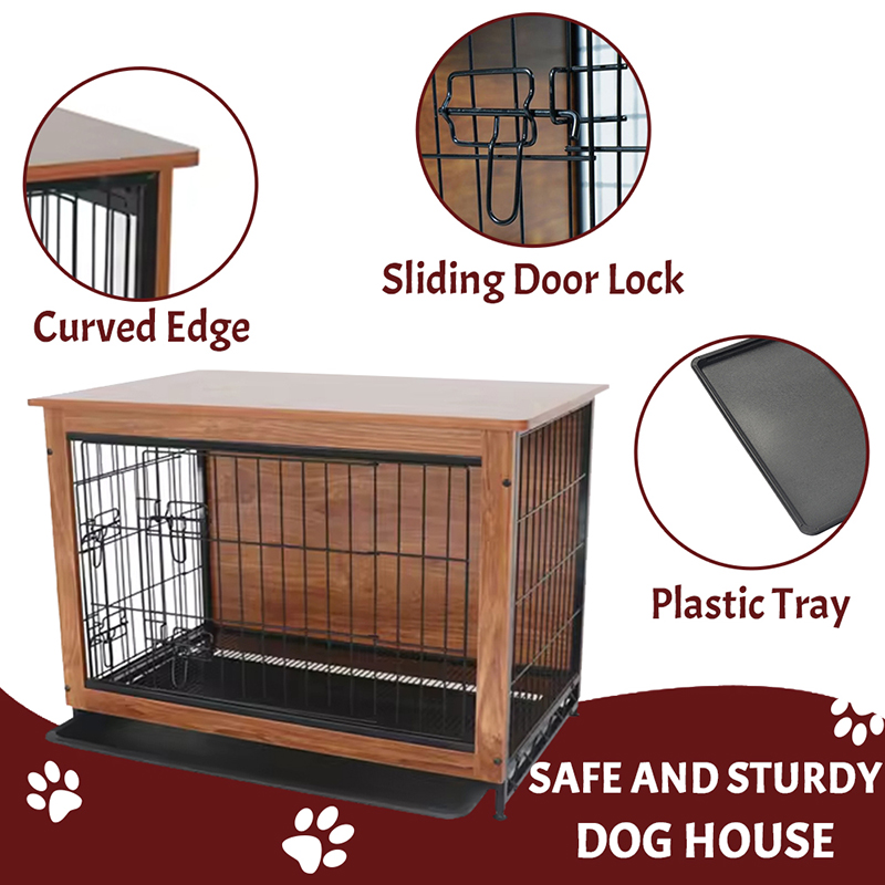 داخلي كبير خشب الأثاث المعدني على طراز الكلب قفص الكلب داخلي كبير خشب الأثاث المعدني على طراز الكلب قفص الكلب