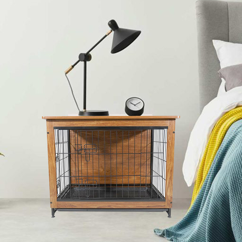 داخلي كبير خشب الأثاث المعدني على طراز الكلب قفص الكلب داخلي كبير خشب الأثاث المعدني على طراز الكلب قفص الكلب