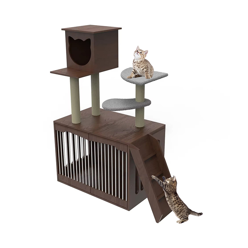 Wood Cat Tower Conto Confbing Frame Indoor Cat Tree