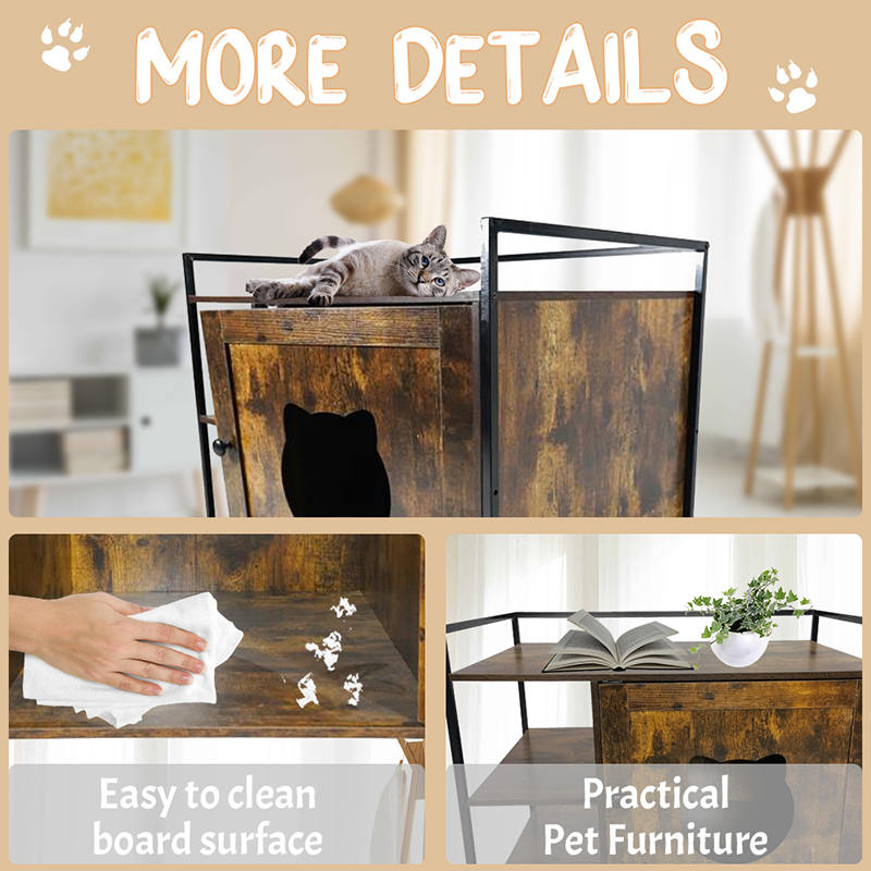 أسلوب الأثاث القطط قفص مع خزانة فضلات رف التخزين أسلوب الأثاث القطط قفص مع خزانة فضلات رف التخزين