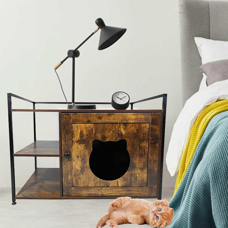 أسلوب الأثاث القطط قفص مع خزانة فضلات رف التخزين أسلوب الأثاث القطط قفص مع خزانة فضلات رف التخزين