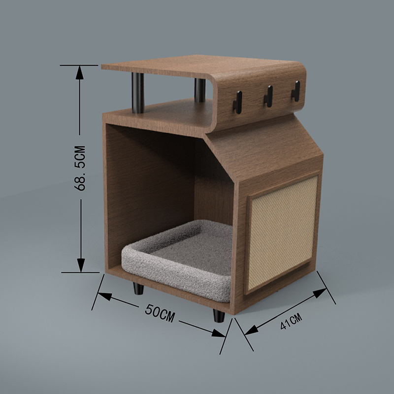 سرير قطة خشبي أليف سرير مع لوحة الخدش سرير قطة خشبي أليف سرير مع لوحة الخدش