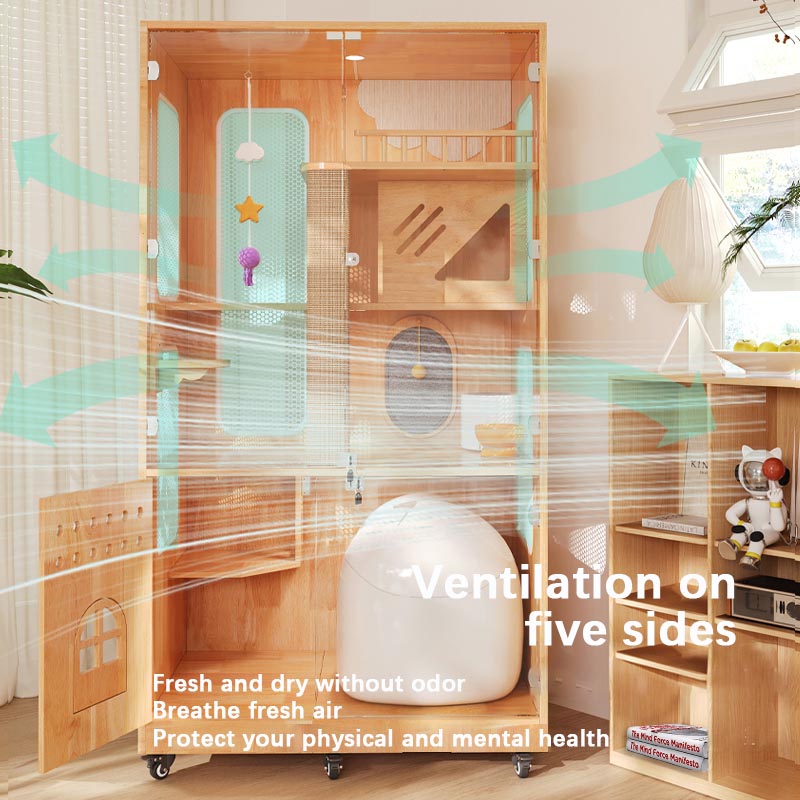 بانوراميك داخلي فيلا قفص القفص الصلبة حاوية منزل القط بانوراميك داخلي فيلا قفص القفص الصلبة حاوية منزل القط