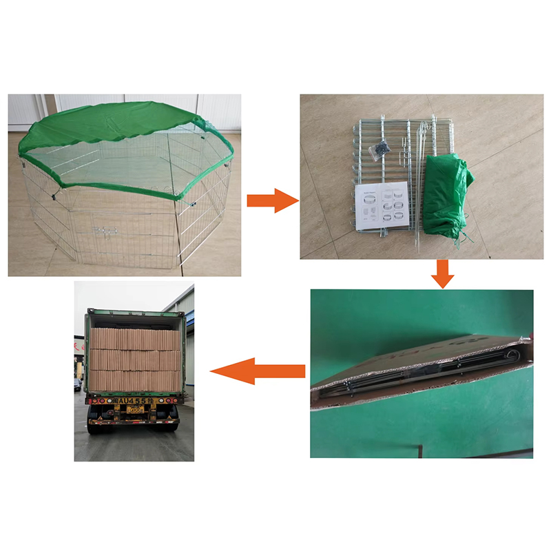 سلك قابل للطي في الهواء الطلق دولة الكلب المعدني مع الغطاء العلوي سلك قابل للطي في الهواء الطلق دولة الكلب المعدني مع الغطاء العلوي