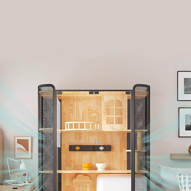 خشب المطاط قط القطة الخشب خزانة فيلا بانورامية قفص خشب المطاط قط القطة الخشب خزانة فيلا بانورامية قفص