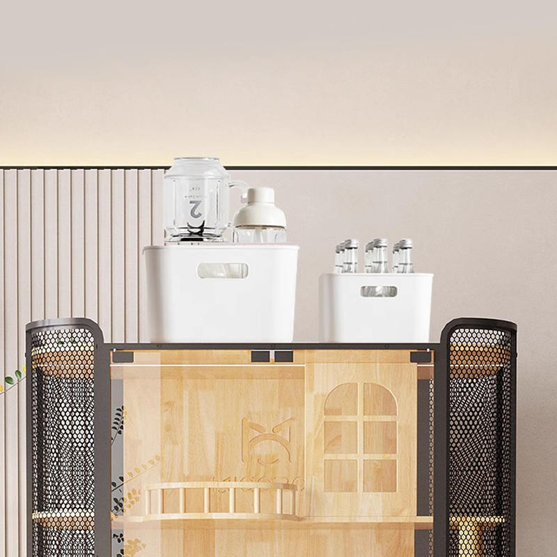 خشب المطاط قط القطة الخشب خزانة فيلا بانورامية قفص خشب المطاط قط القطة الخشب خزانة فيلا بانورامية قفص