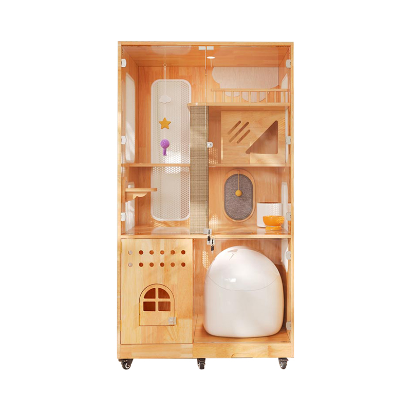 بانوراميك داخلي فيلا قفص القفص الصلبة حاوية منزل القط بانوراميك داخلي فيلا قفص القفص الصلبة حاوية منزل القط