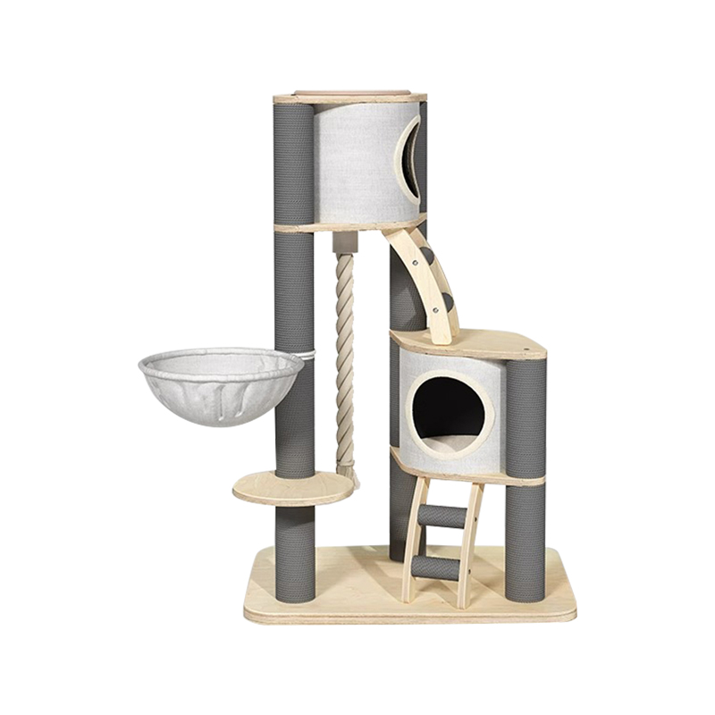 من الأرض إلى السقف الداخلي الصلب تسلق الخشب الإطار شجرة القط